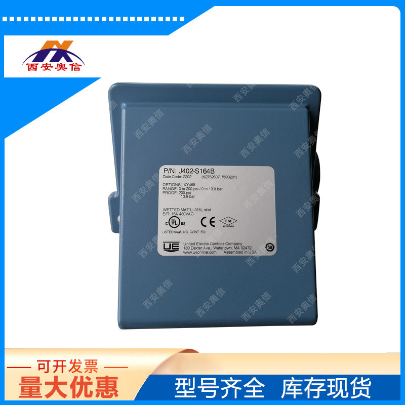 J402-S156B-M202不锈钢压力控制器0-6.9bar美国UE双点开关